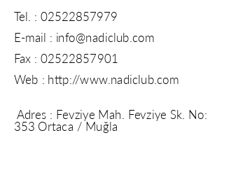 Nadi Club iletiim bilgileri